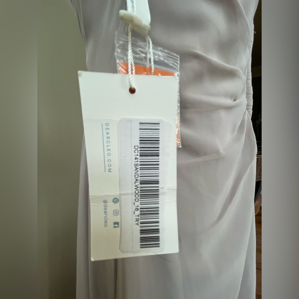 NWT - Blush Color Ruched Asymmetrical Gown with Sweetheart Neckline - Size 16. - Picture 4 of 13